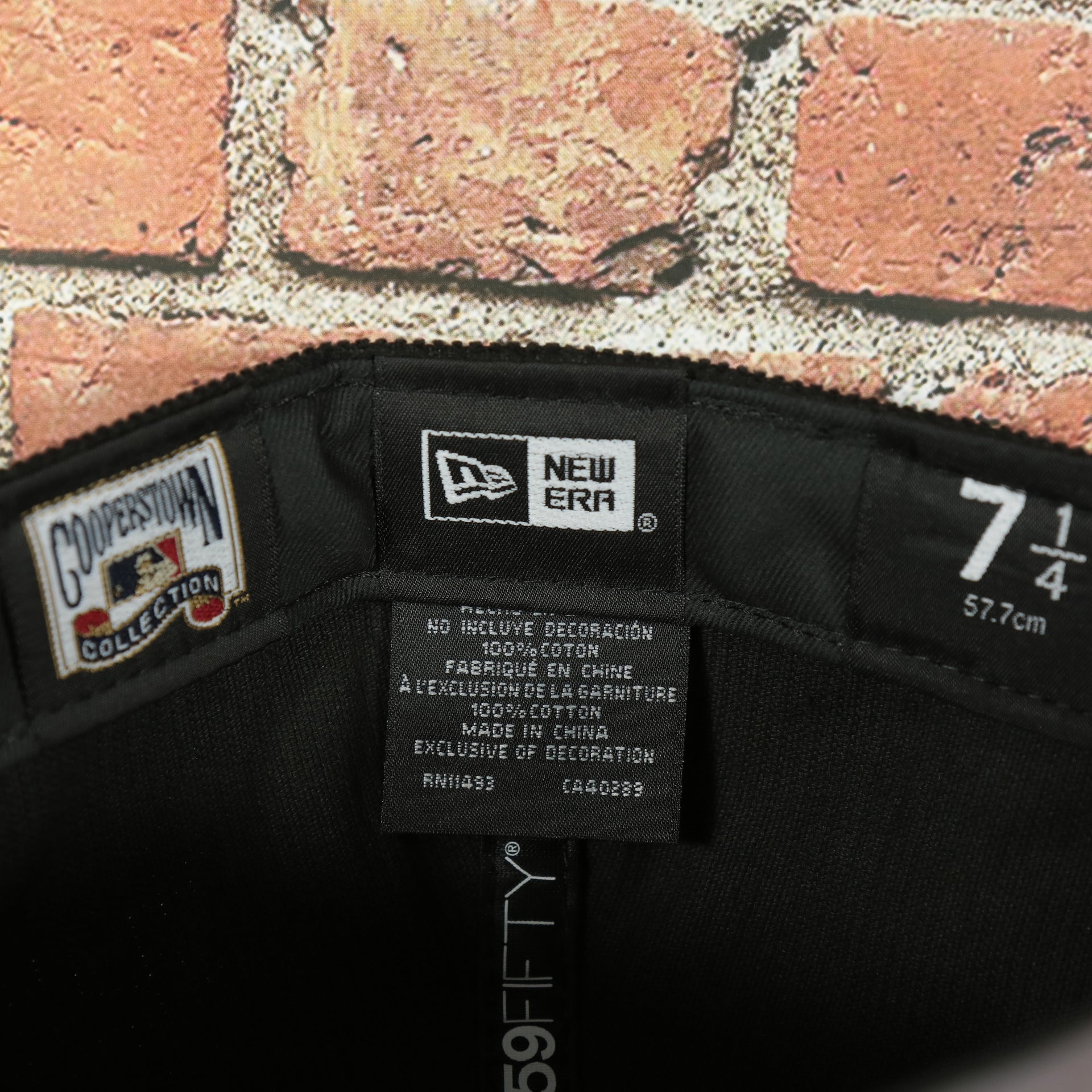 new era label on the New York Yankees Cooperstown 1999 World Series Side Patch Black Corduroy Gray Bottom 59Fifty Fitted Cap | Corduroy Fitted Pack