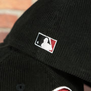 cooperstown batterman logo on the Philadelphia Phillies Cooperstown World Champions Side Patch Black Maroon Bottom Corduroy 59Fifty Fitted Cap | Corduroy Fitted Pack