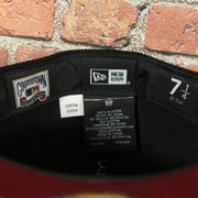 new era label on the Philadelphia Phillies Cooperstown 100th Anniversary Side Patch Black Corduroy Maroon Bottom 59Fifty Fitted Cap | Corduroy Fitted Pack