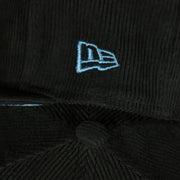 new era logo on the Philadelphia Phillies Cooperstown 1952 All Star Game Side Patch Black Corduroy Powder Blue Bottom 59Fifty Fitted Cap | Corduroy Fitted Pack