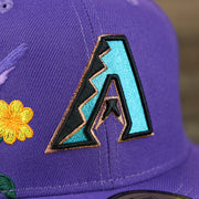 The Cooperstown Arizona Diamondbacks Gray Bottom Bloom Spring Embroidery 59Fifty Fitted Cap | Purple 59Fifty Cap