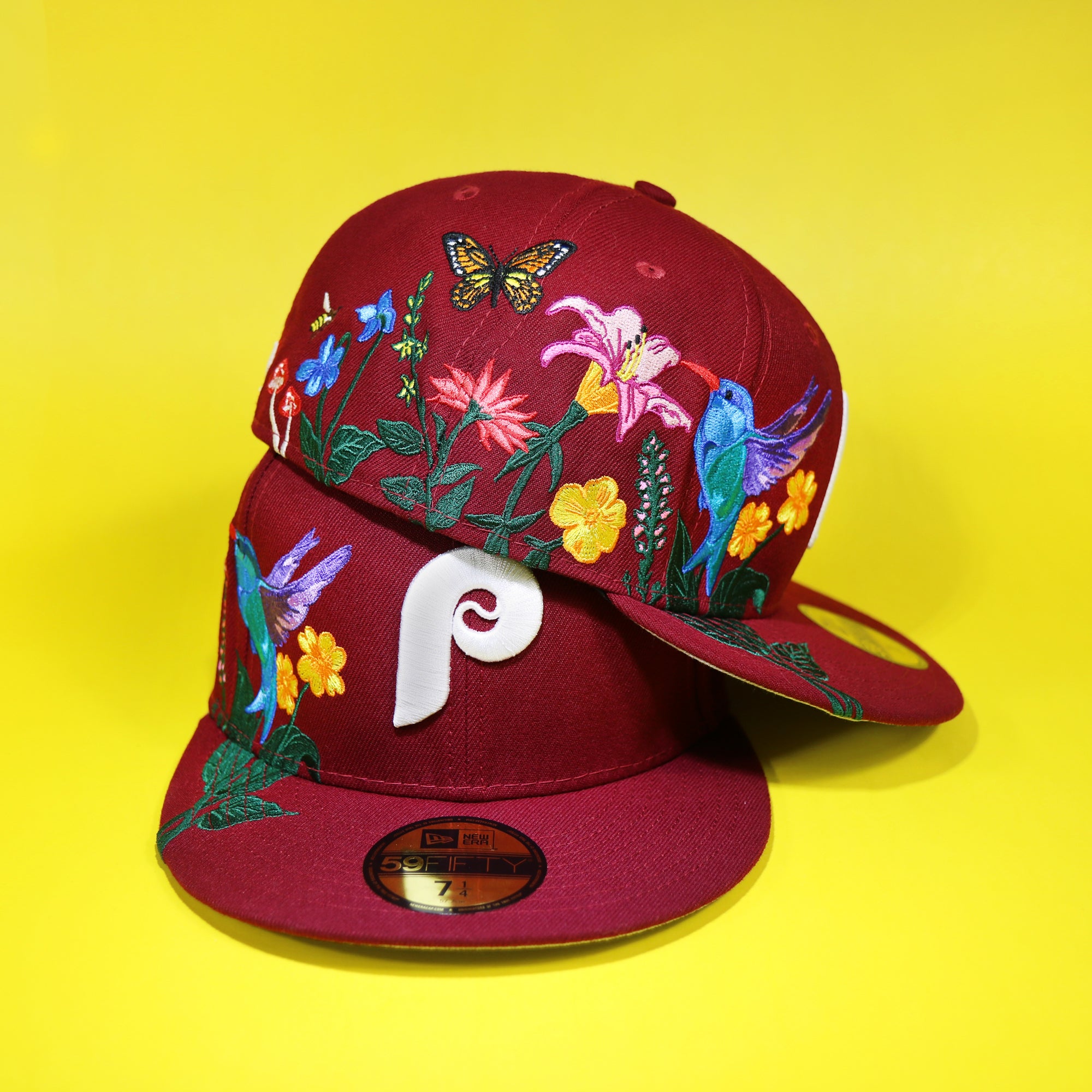 Philadelphia Phillies COOPERSTOWN SIDE-BLOOM Burgundy Fitted Hat