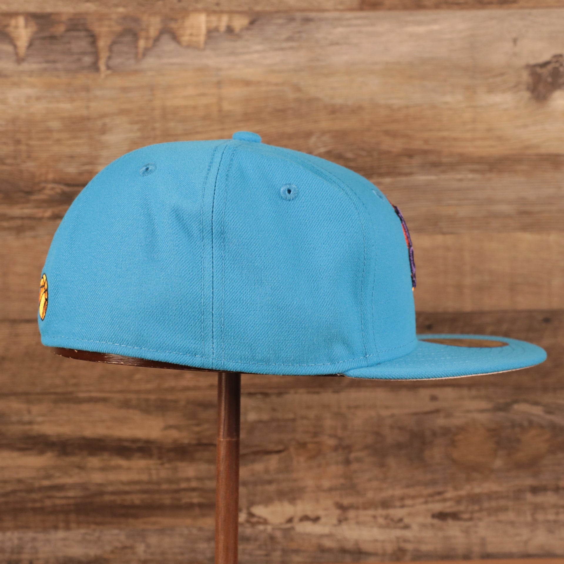 Wearer's right of Tune Squad Shield Lebron 18 Space Jam Matching 59Fifty Fitted Cap | Blue