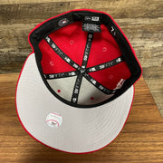 Gray under visor of the Philadelphia Phillies "City Cluster" Side Patch Gray Bottom Red 59Fifty Fitted Cap