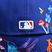 The MLB Batterman Logo on the New York Mets Gray Bottom Bloom Spring Embroidery 59Fifty Fitted Cap | Royal Blue 59Fifty Cap