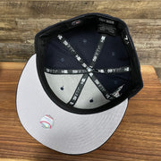 Gray under visor and interior of the Atlanta Braves "City Cluster" Side Patch Gray Bottom Navy 59Fifty Fitted Cap