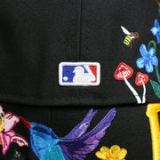 The MLB Batterman Logo on the Pittsburgh Pirates Gray Bottom Bloom Spring Embroidery 59Fifty Fitted Cap | Black 59Fifty Cap