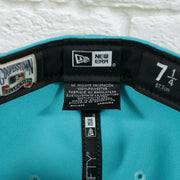 Labels on the interior of the Philadelphia Phillies 1996 All Star Game Magenta Bottom 59FIFTY Fitted Cap | Vice Blue Pack