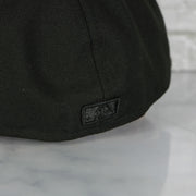 mlb batterman logo on the Philadelphia Phillies All Black Fitted Cap | Phillies New Era Black on Black 59fifty | Grey Underbrim All Black 5950