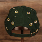 back side of the Green Bay Packers All Over Logo Patch Green Adjustable Dad Hat