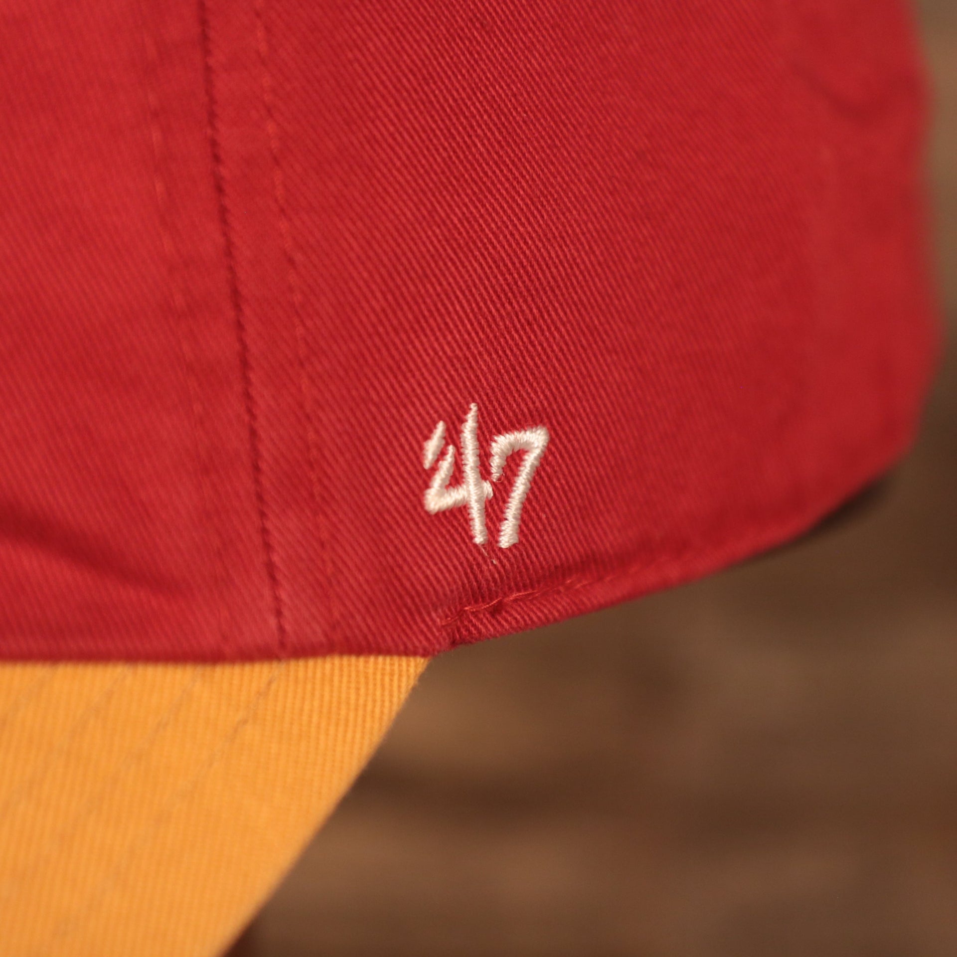 47 brand logo Kansas City Chiefs Yellow & Red Adjustable Dad Hat