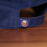 islanders tag on the strap of the New York Islanders Royal Blue Adjustable Dad Hat