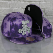 Toronto Raptors Galaxy Purple Reflective Script Mitchell and Ness Snapback Hat