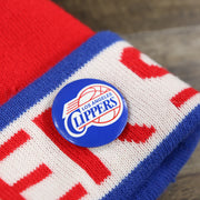 Los Angeles Clippers Split Pom Pom Winter Beanie With Clippers Pin | Red Winter Beanie