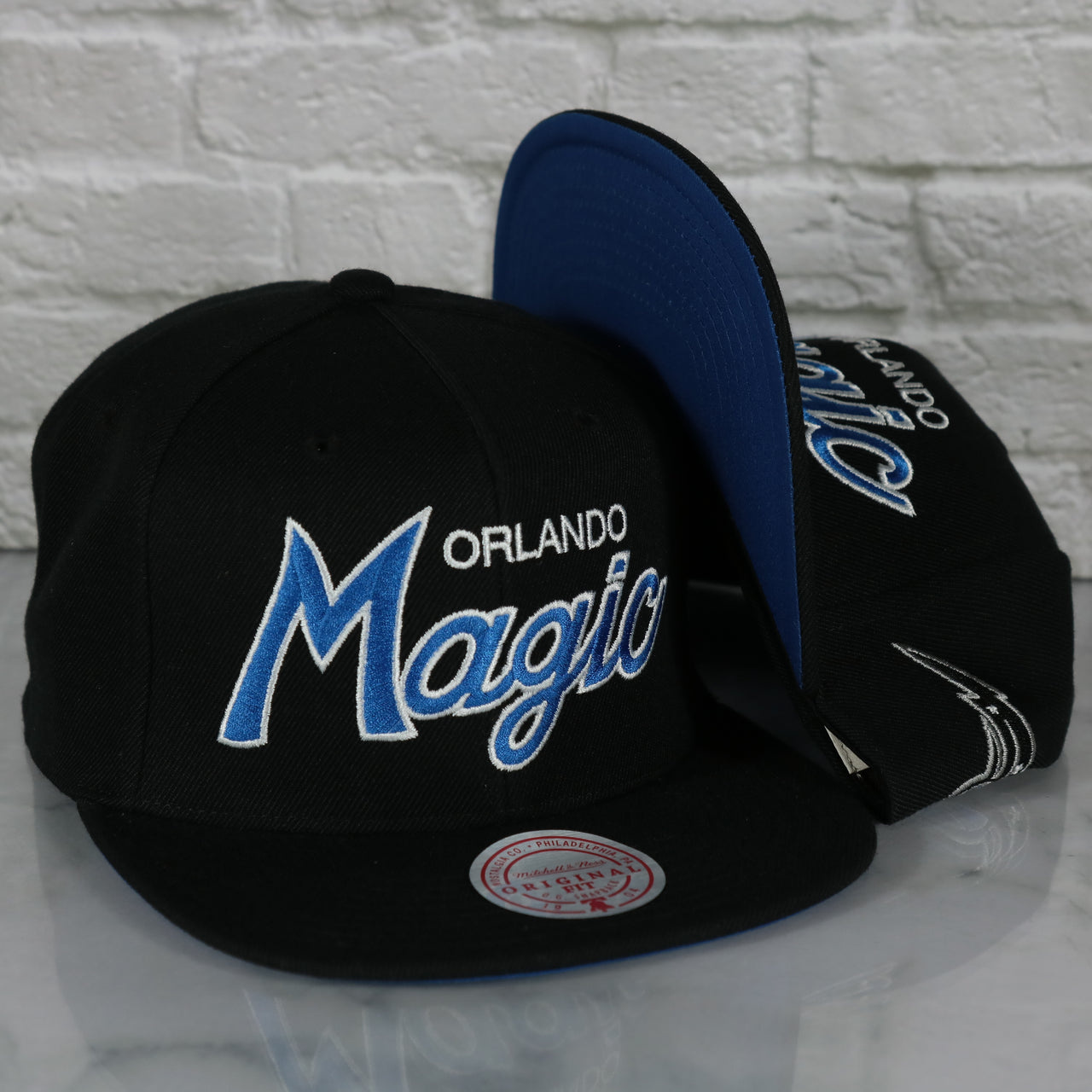 Orlando Magic Vintage Retro NBA Team Script 2.0 Mitchell and Ness Snapback Hat | Black