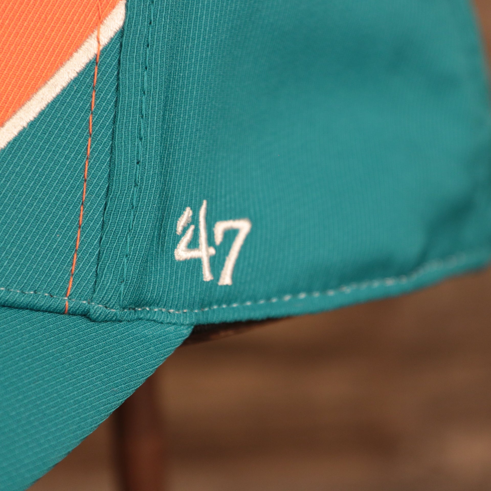 47 brand logo Miami Dolphins Orange and Teal Adjustable Dad Hat