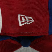 new era logo on the Cooperstown Montreal Expos Gray Bottom Tri Colored 59Fifty Fitted Cap | Red, Blue, And White 59Fifty Cap