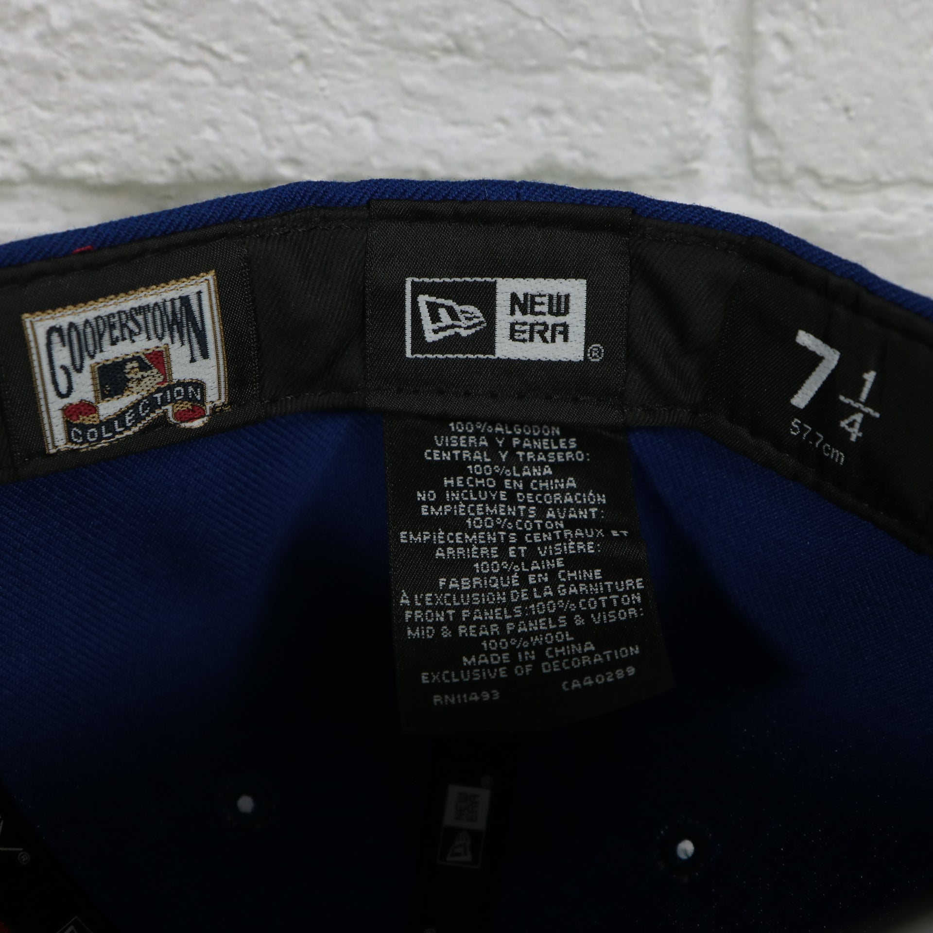 new era label on the Cooperstown Montreal Expos Gray Bottom Tri Colored 59Fifty Fitted Cap | Red, Blue, And White 59Fifty Cap