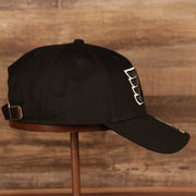 wearers right side of the Philadelphia Flyers Black Adjustable Dad Hat