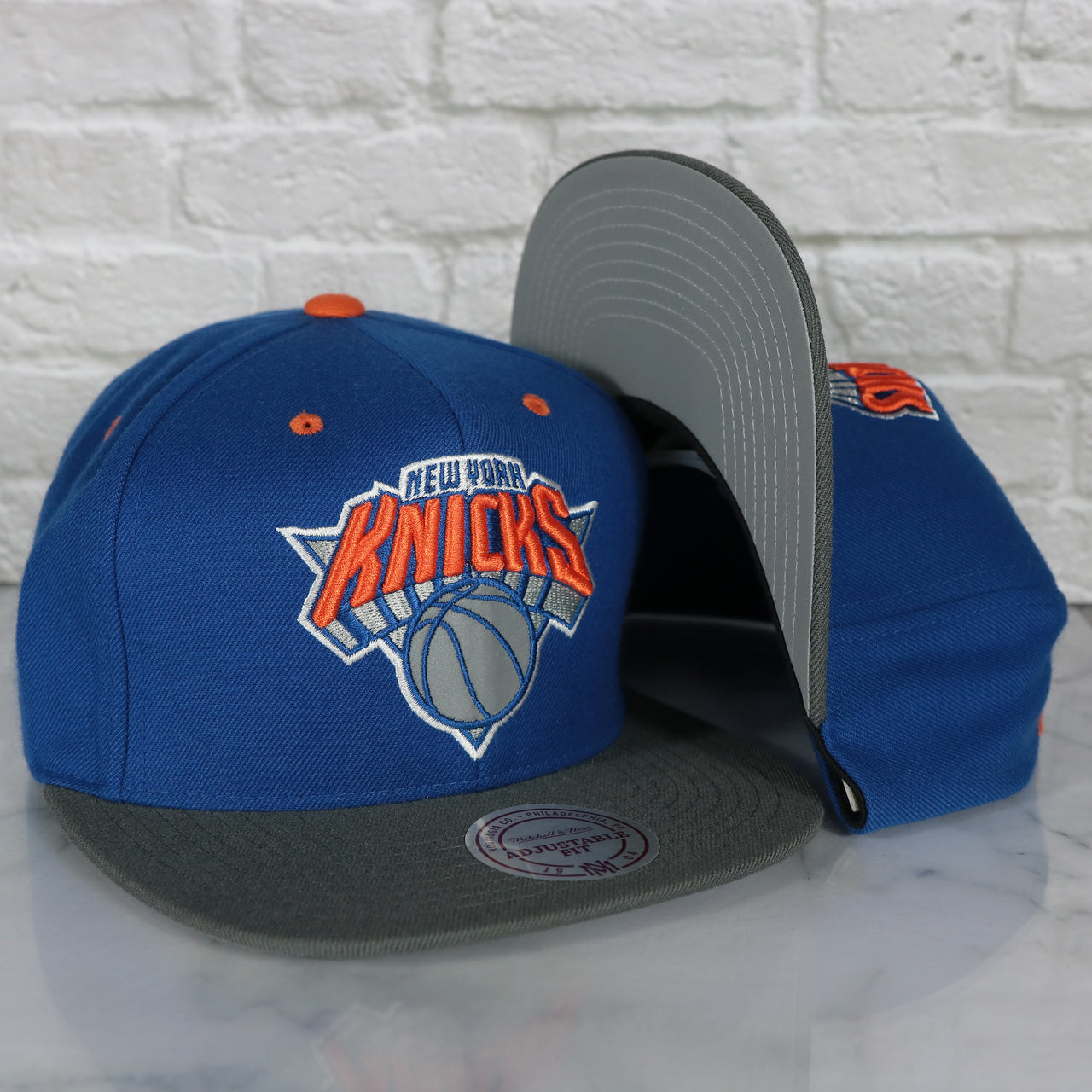New York Knicks Snapback Hat | 3M Reflective Mitchell and Ness Vintage Knicks Snapback Cap