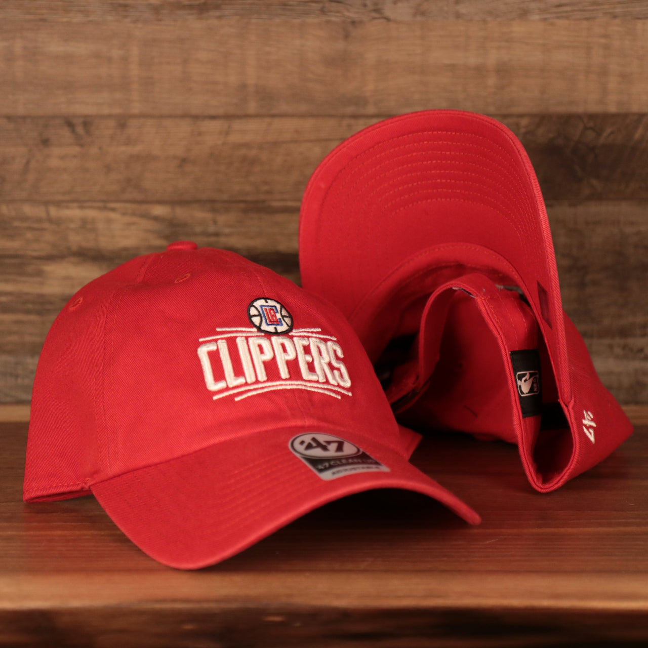 front of the Los Angeles Clippers Red Adjustable Dad Hat