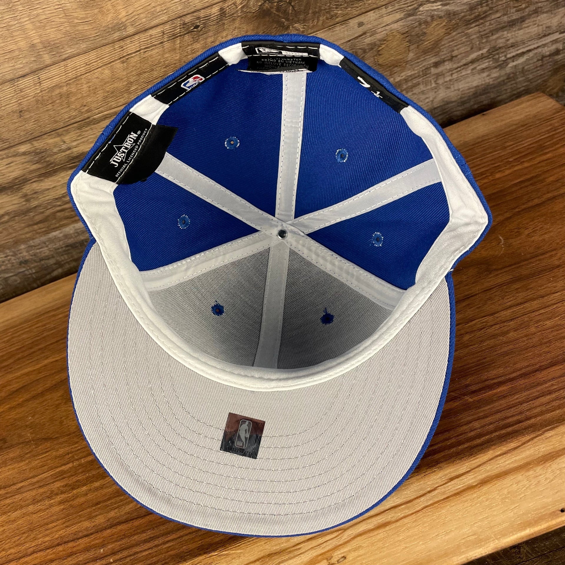 under brim and inside of the Just Don X NBA Philadelphia 76ers All Star Weekend Black 59Fifty Fitted Cap