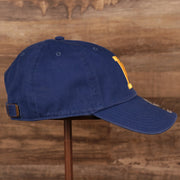 wearers right side of the Milwaukee Brewers Throwback Blue Adjustable Dad Hat