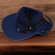 bottom of the Milwaukee Brewers Throwback Blue Adjustable Dad Hat