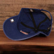 bottom of the New York Knicks Royal Blue Adjustable Dad Hat