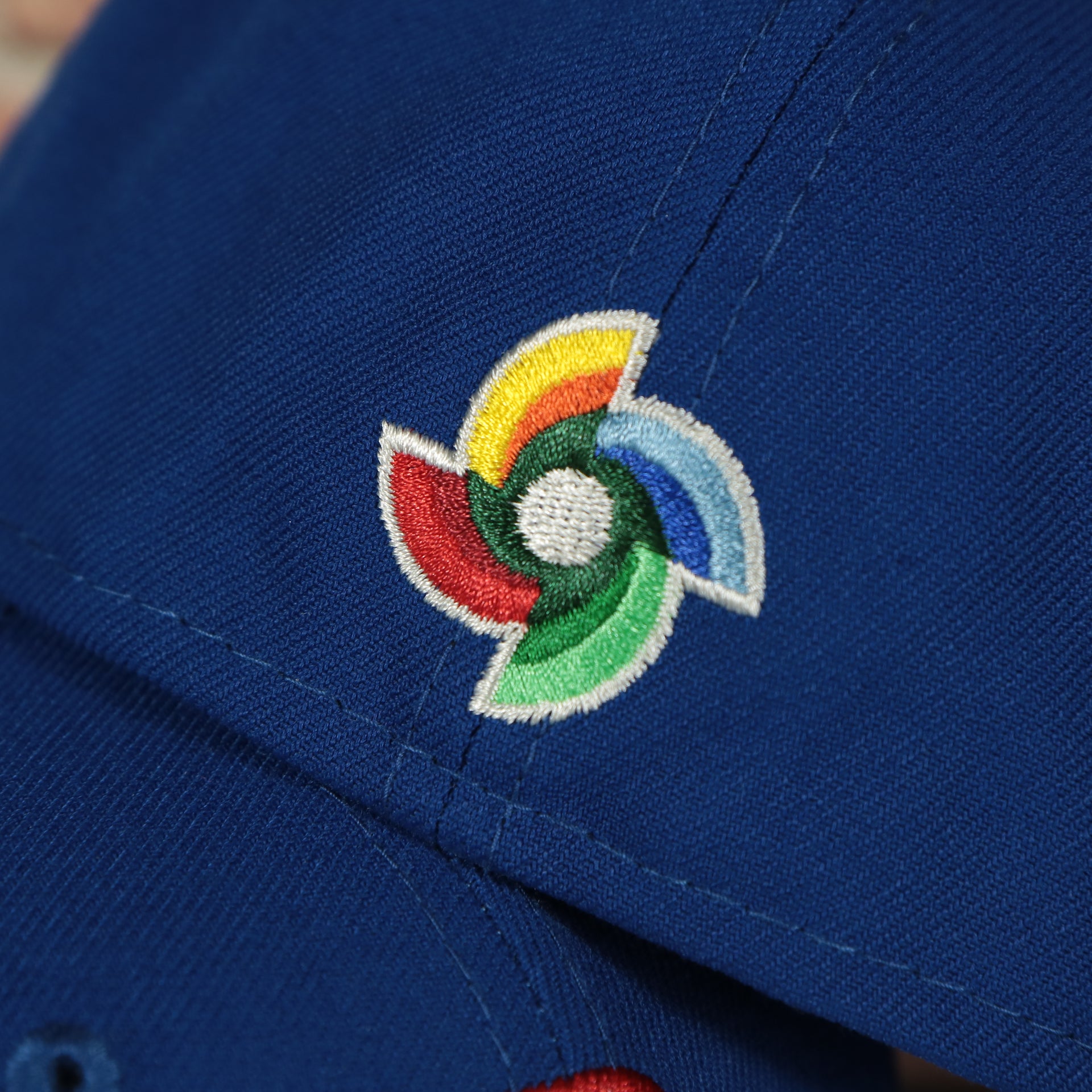 world baseball classic logo on the Puerto Rico 2023 World Baseball Classic Grey Bottom Blue 59Fifty Fitted Cap