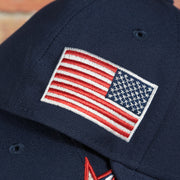 united states flag on the United States 2023 World Baseball Classic Grey Bottom Navy 9Forty Dad Hat