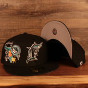 Florida Marlins Cooperstown "City Cluster" Side Patch Gray Bottom Black 59Fifty Fitted Cap