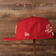 Wearer's left of the Washington Nationals 2019 World Series Champ Script Gray Bottom Side Patch 59Fifty Fitted Cap