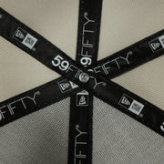 new era taping on the New York Yankees World Class 27-Time World Series Champions Two Tone Grey Bottom | Sand/Navy 59Fifty Fitted Cap