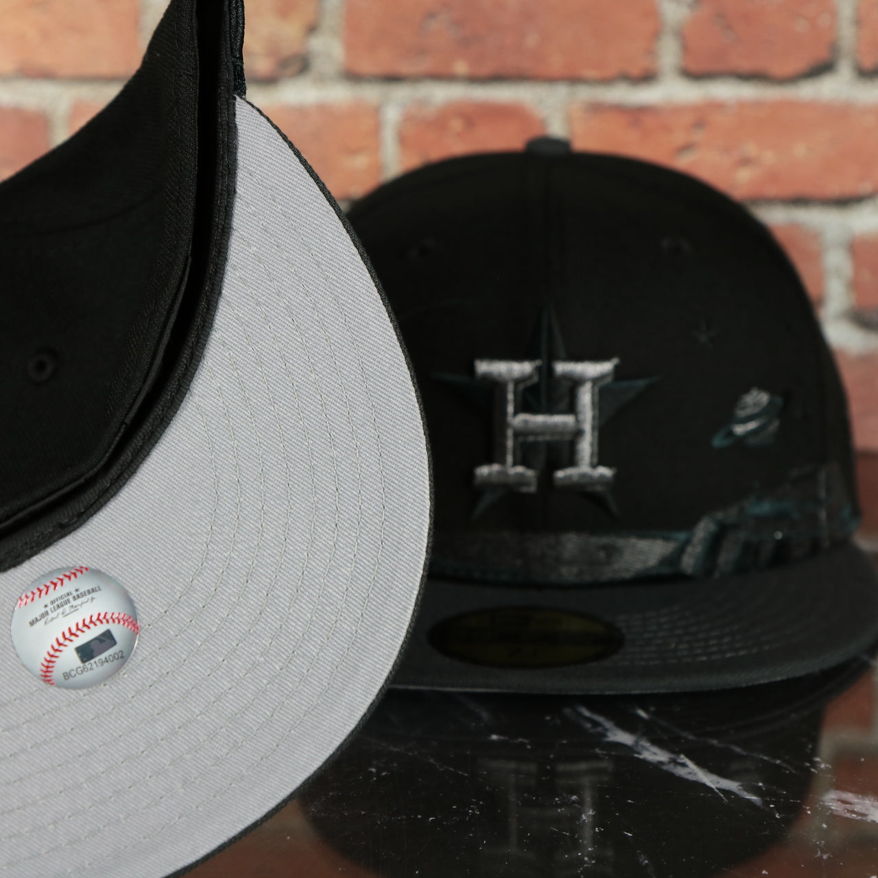 Houston Astros Planetary Space Scenery Grey bottom | Black 59Fifty Fitted Cap