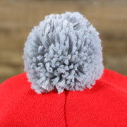 The Gray Pom Pom on the Houston Rockets Vintage Red & Gray Beanie OSFM