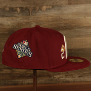 wearers right side of the Philadelphia Phillies Cooperstown "Championship Rings" All Over Side Patch Gray Bottom 59FIFTY Fitted Cap
