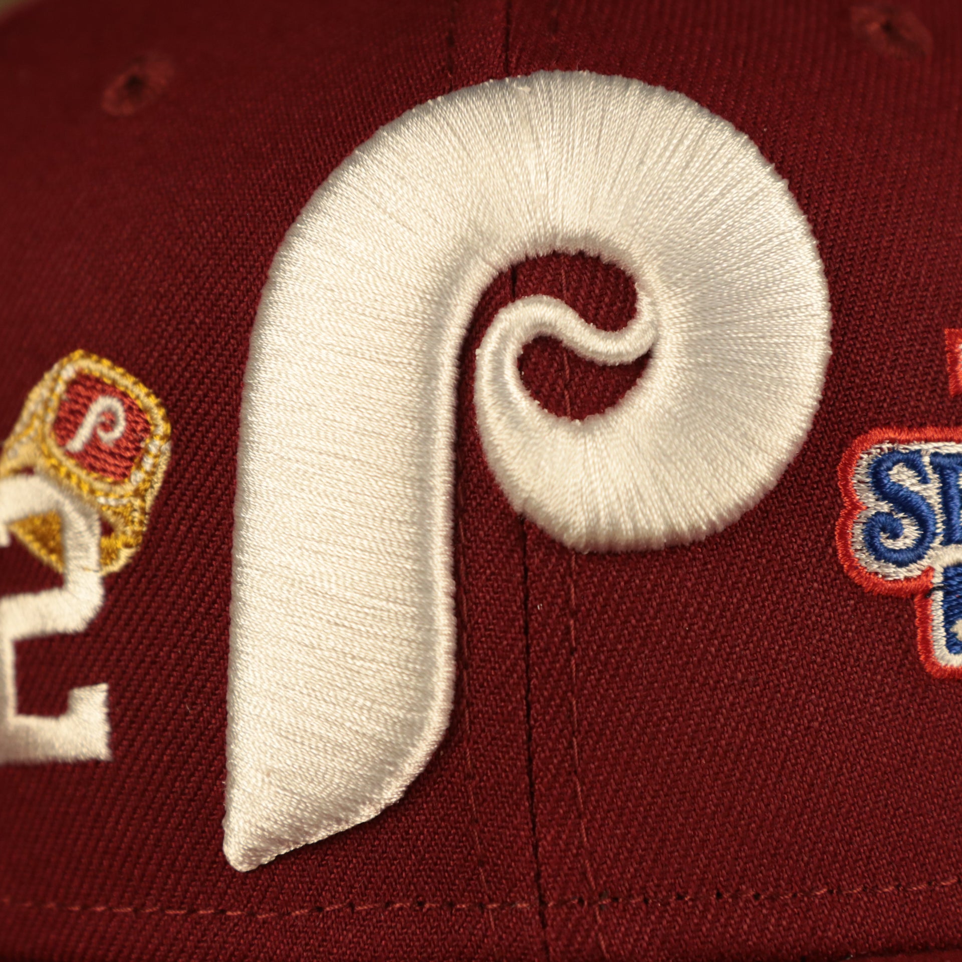 phillies cooperstown logo Philadelphia Phillies Cooperstown "Championship Rings" All Over Side Patch Gray Bottom 59FIFTY Fitted Cap