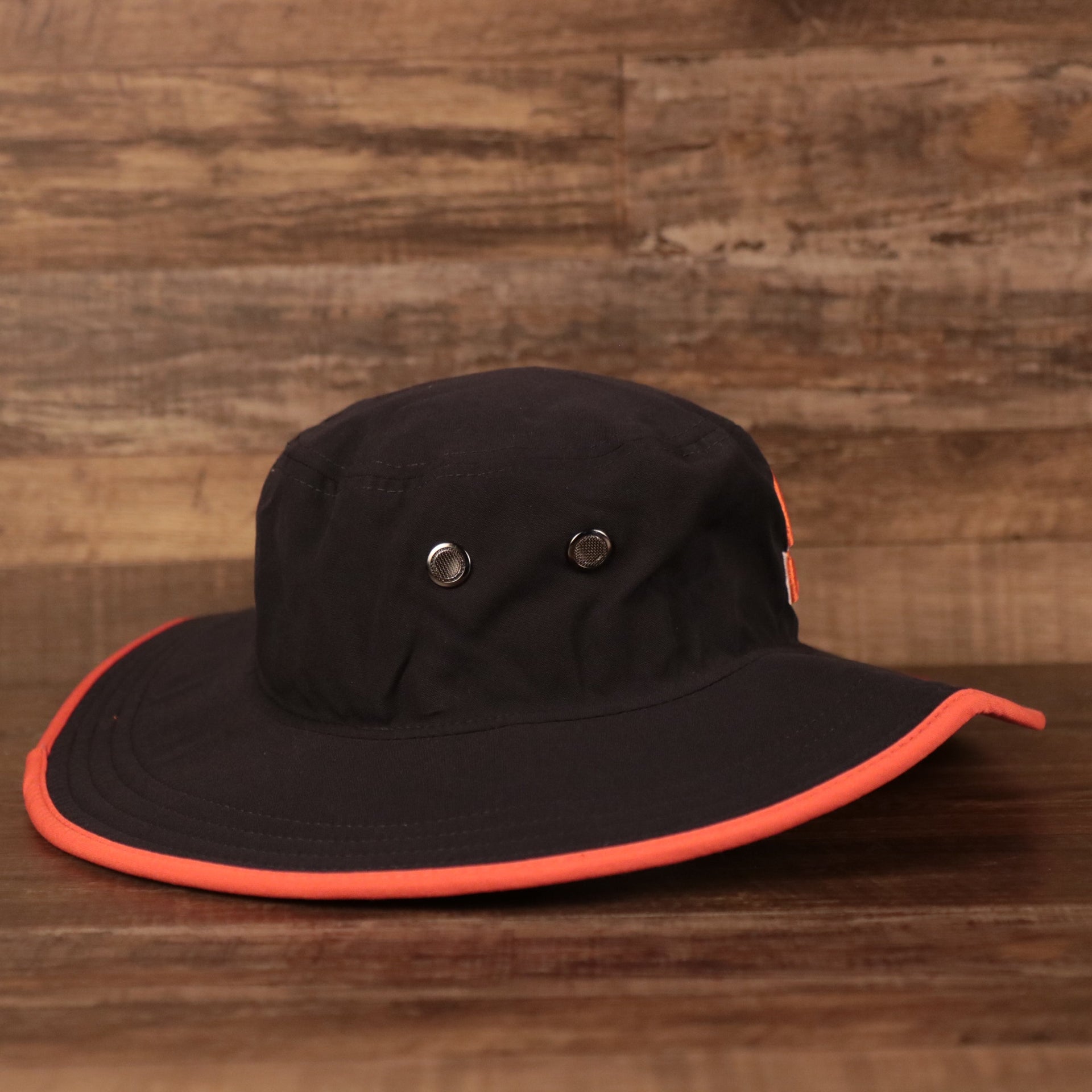 wearers right side of the Syracuse University Orange Navy Blue Panama Hat OSFM