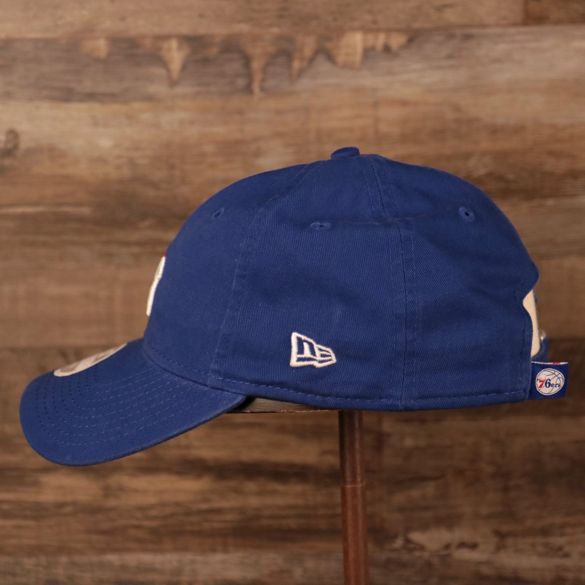 wearers left side of the Philadelphia 76ers Blue Adjustable Women's Dad Hat