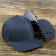 The Jet Black Bent Brim Silver Bottom Blank FlexFit Cap | Black Flex Cap
