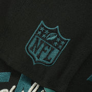 NFL logo on the Philadelphia Eagles 2022 NFL Draft 9Fifty Grey Bottom On-Field Snapback | Black