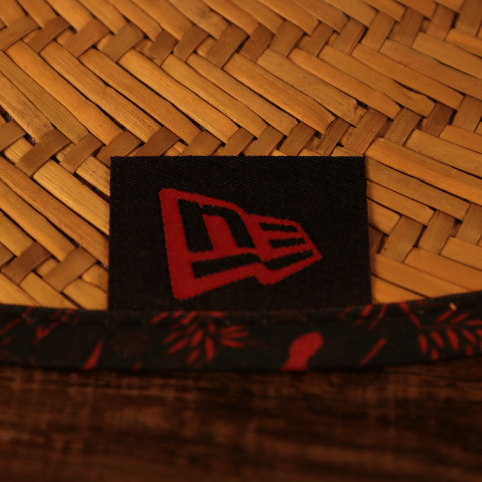 new era logo on the Boston Red Sox Spring Training 2022 Straw Hat OSFM