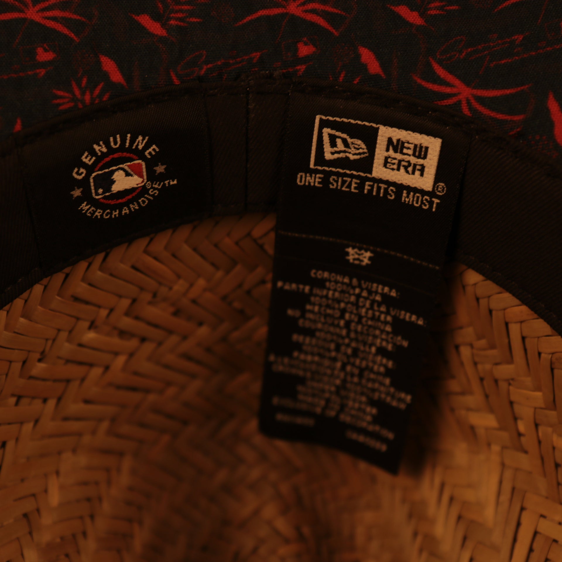 inside taping on the Boston Red Sox Spring Training 2022 Straw Hat OSFM