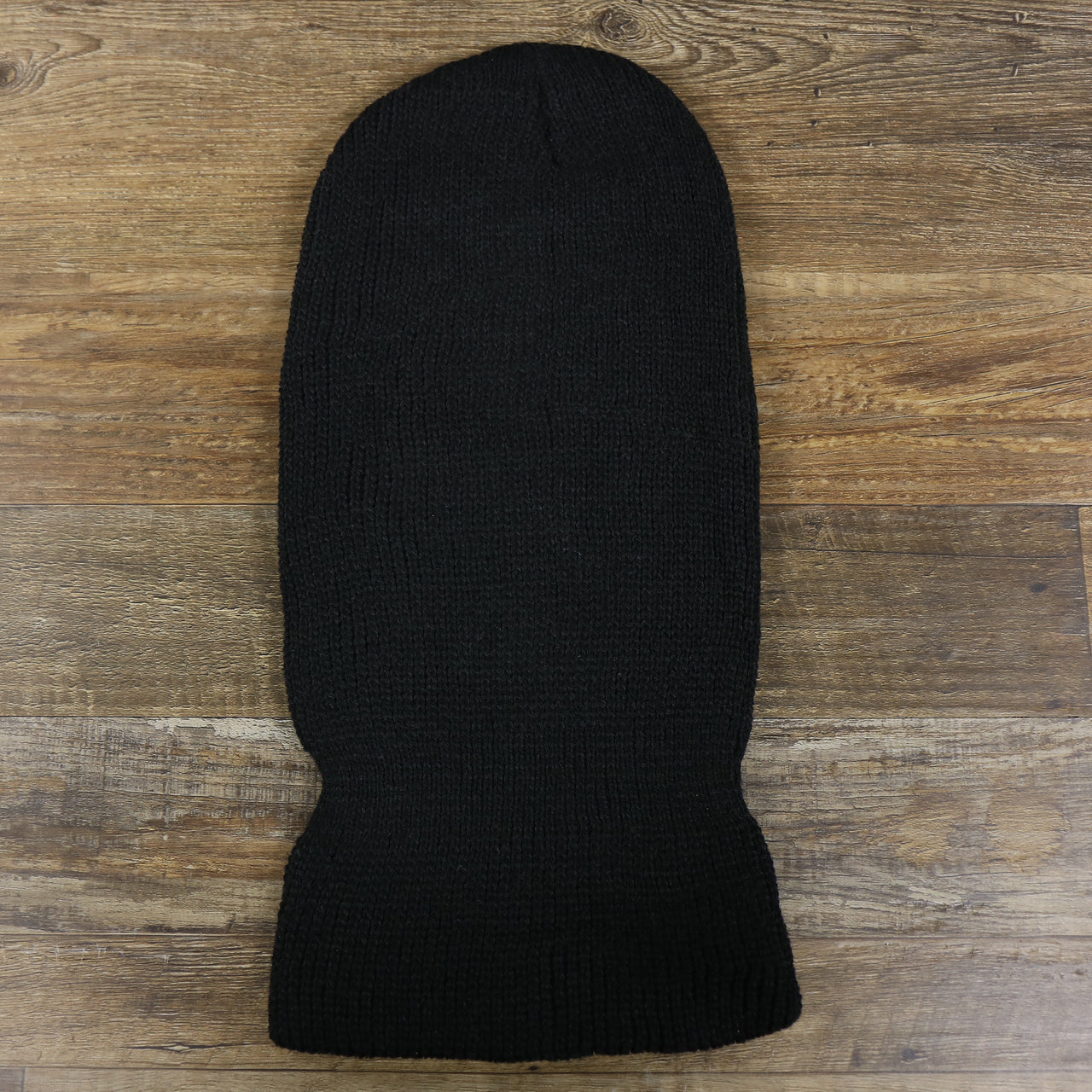 Jet Black Blank Two Hole Winter Knit Mouthless Ski Mask | Black Ski Mask