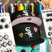 The Pittsburgh Pirates All Over Embroidered Chain Stitch Heart Pink Bottom 59Fifty Fitted Cap | Black 59Fifty Cap