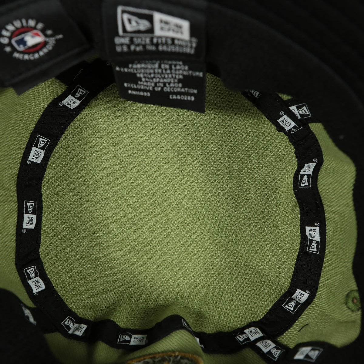 inside of the Philadelphia Phillies 2022 Armed Forces Day / Memorial Day Side Patch Boonie Bucket Hat | Camo