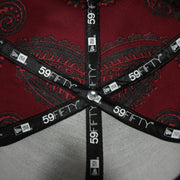 new era taping on thePhiladelphia Phillies Paisley Bandana Print Embroidered 59Fifty Fitted Cap | New Era MLB Swirl 5950