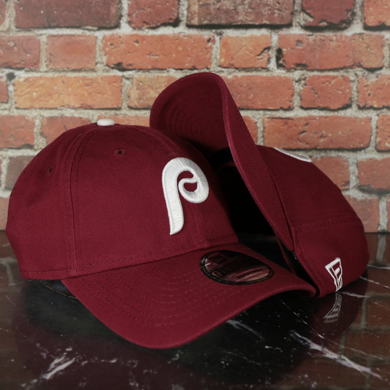 Cooperstown Philadelphia Phillies Core Classic Adjustable 9Twenty Dad Hat | Maroon 9twenty Hat