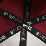 new era taping on the Cooperstown Philadelphia Phillies Core Classic Adjustable 9Twenty Dad Hat | Maroon 9twenty Hat